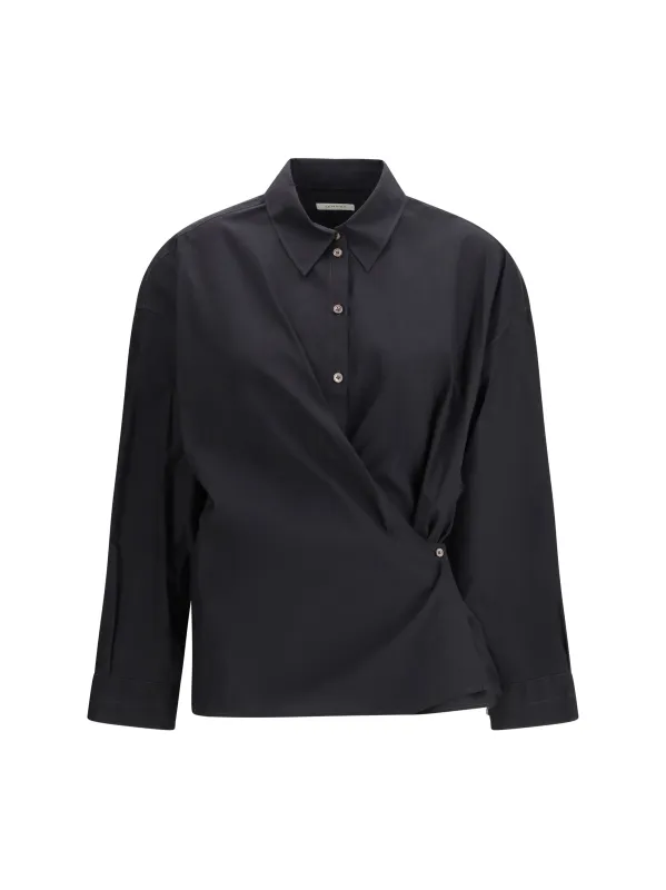 Shirt Cotton Blend Squid Ink made by Lemaire