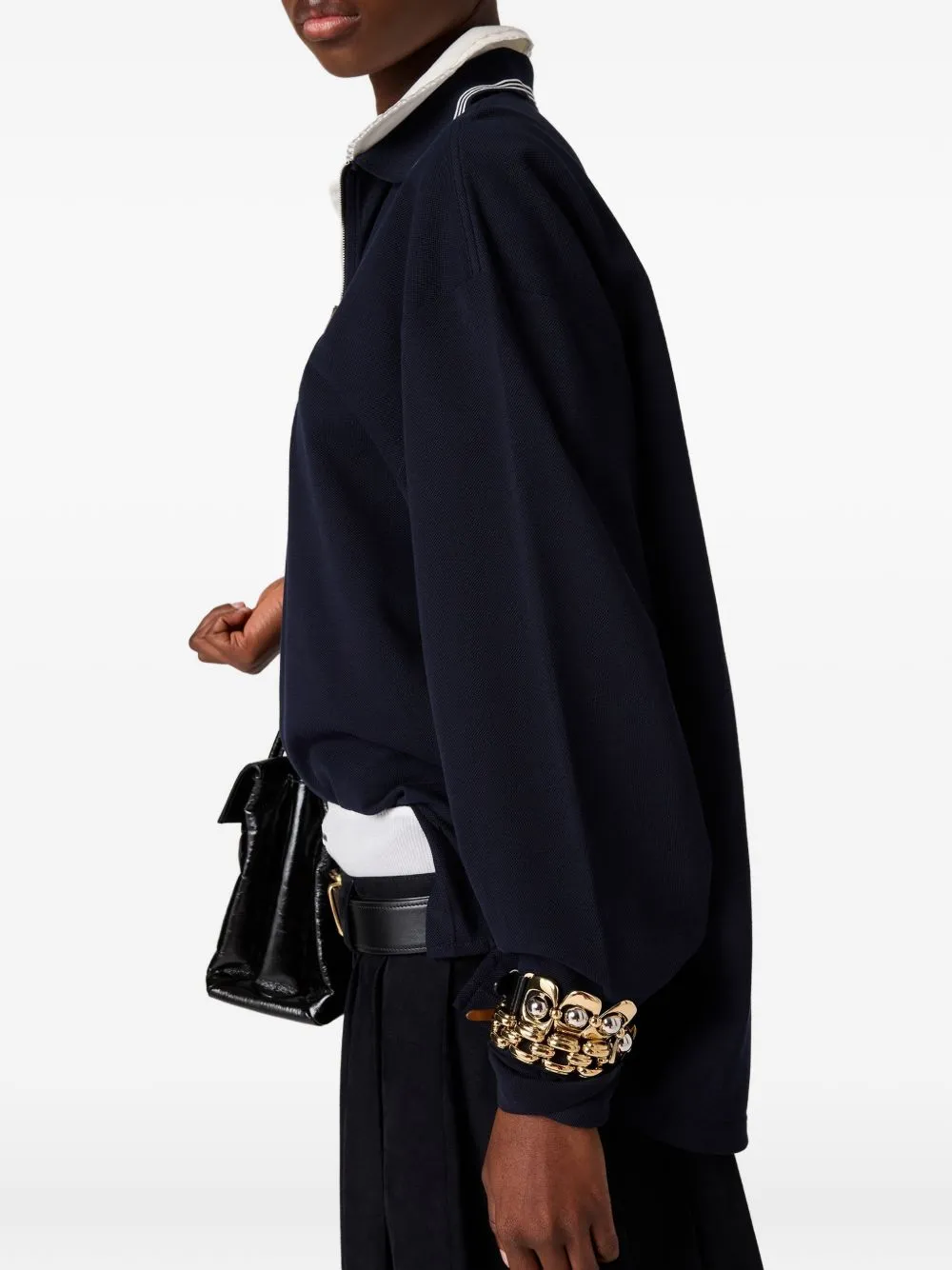 POLO MC NAVY WHITE STRIPED ZIP COLLAR sold by Lord & Taylor product image thumbnail 3