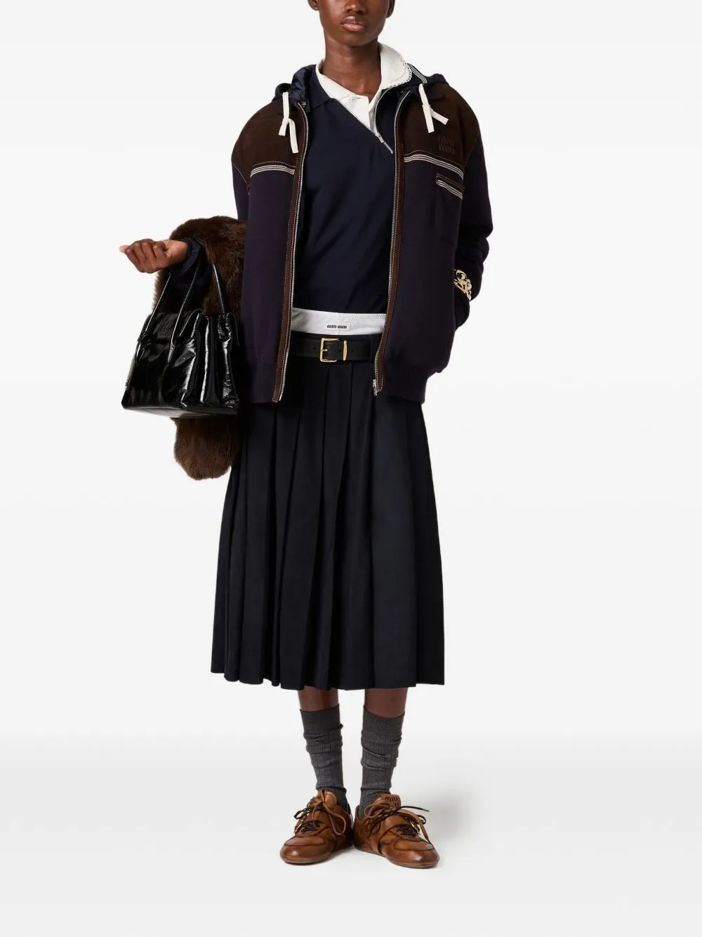 POLO MC NAVY WHITE STRIPED ZIP COLLAR sold by Lord & Taylor product image thumbnail 2