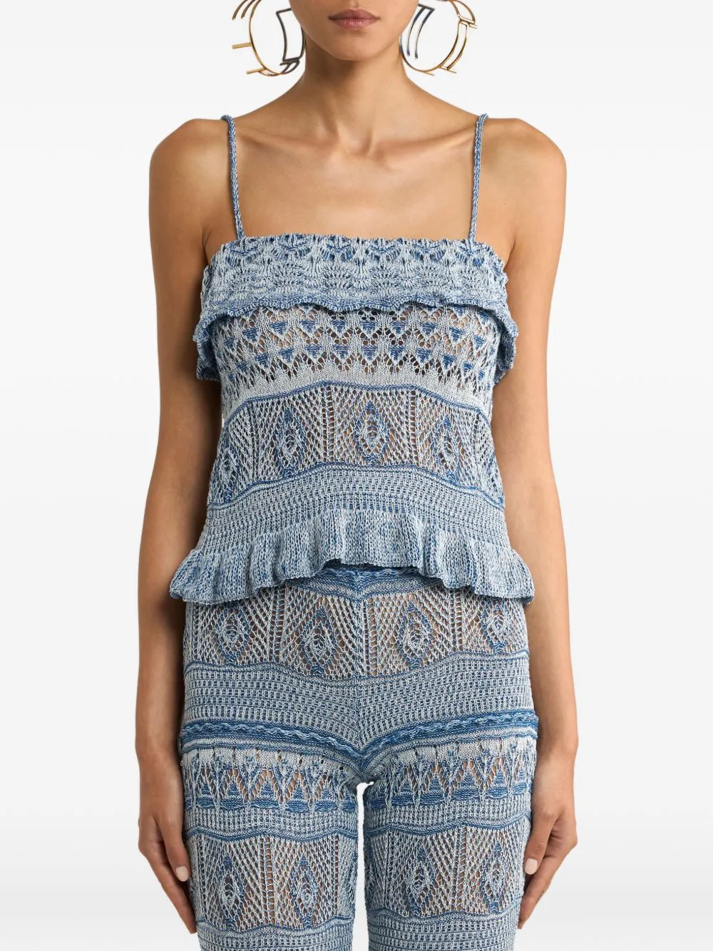 TOP WHITE NAVY PUNTO DET EMBROIDERED sold by Lord & Taylor