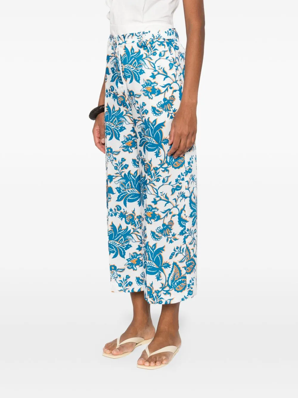 WHITE FLORAL PRINT TROUSERS, WIDE LEG sold by Lord & Taylor product image thumbnail 5