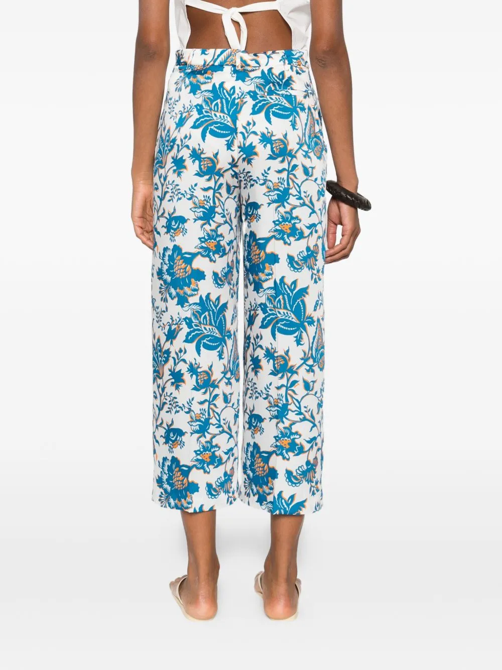 WHITE FLORAL PRINT TROUSERS, WIDE LEG sold by Lord & Taylor product image thumbnail 4