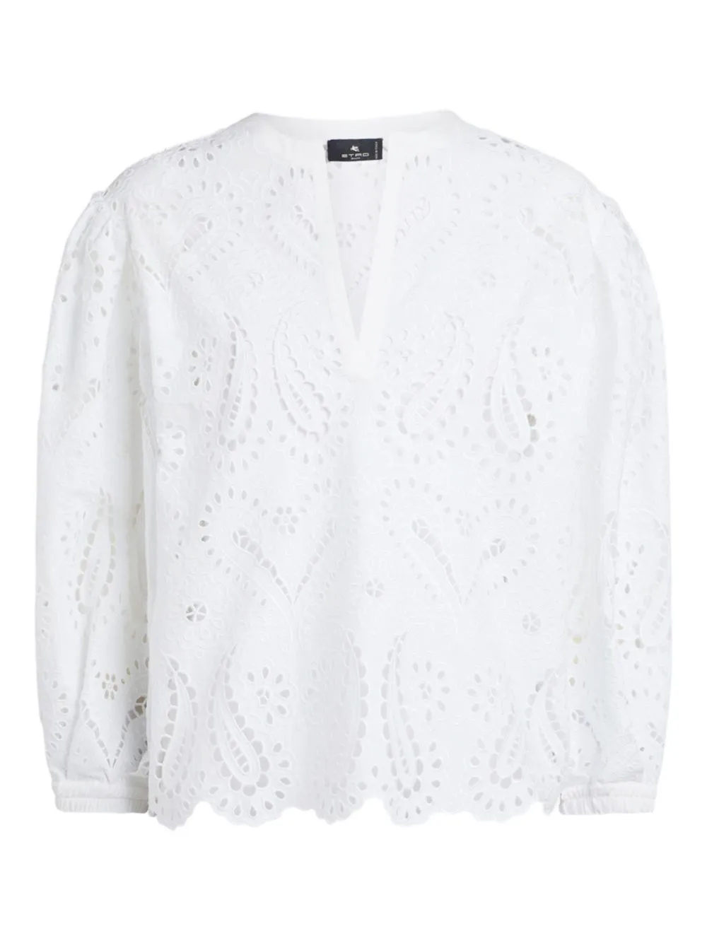 TOP ML WHITE V-NECK EMBROIDERED sold by Lord & Taylor product image thumbnail 5