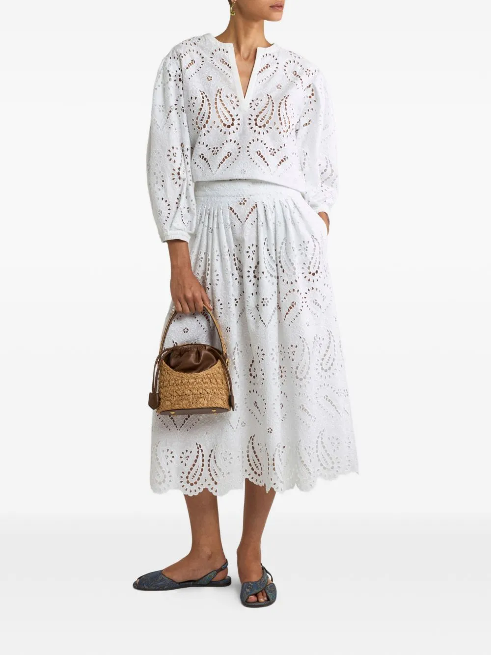 TOP ML WHITE V-NECK EMBROIDERED sold by Lord & Taylor product image thumbnail 3