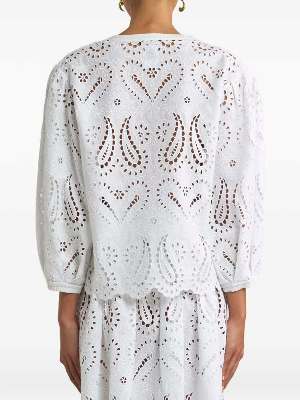 TOP ML WHITE V-NECK EMBROIDERED sold by Lord & Taylor