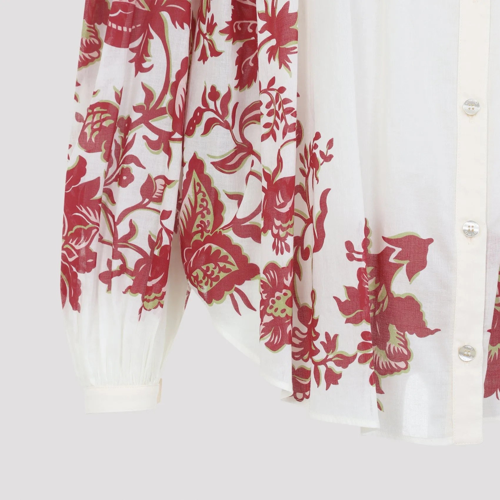 NATURAL PLEATED SHIRT WITH FLOWERS sold by Lord & Taylor product image thumbnail 4