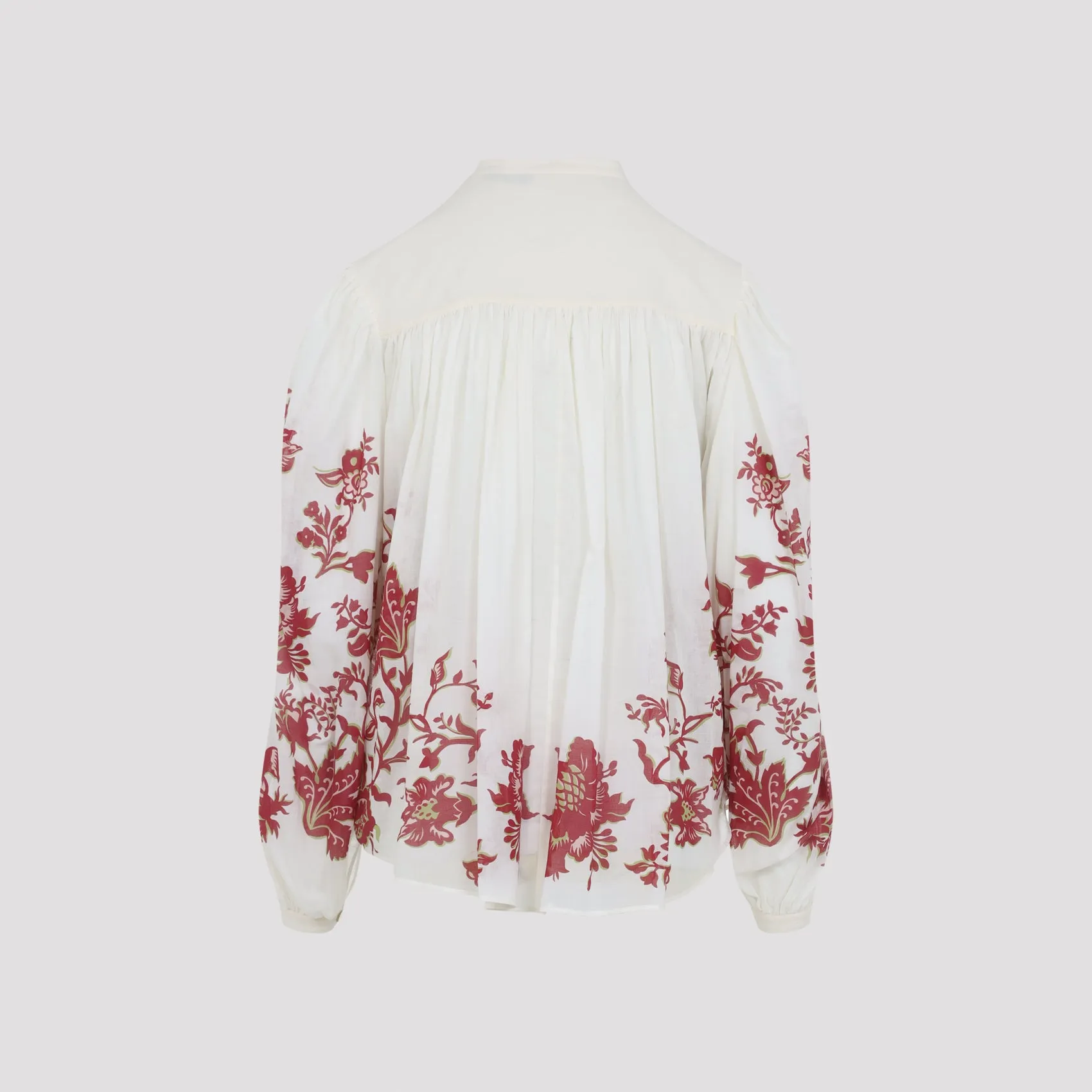 NATURAL PLEATED SHIRT WITH FLOWERS sold by Lord & Taylor product image thumbnail 3