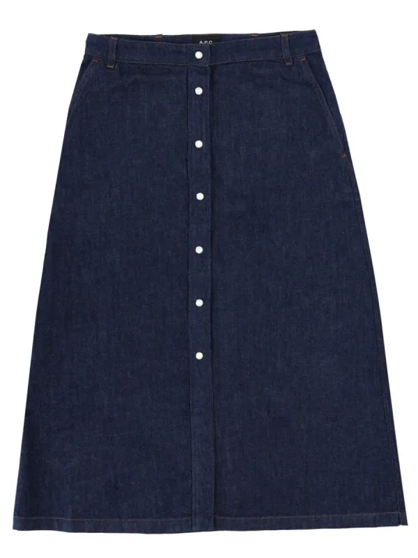 Denim Skirt with Buttons made by A.P.C.