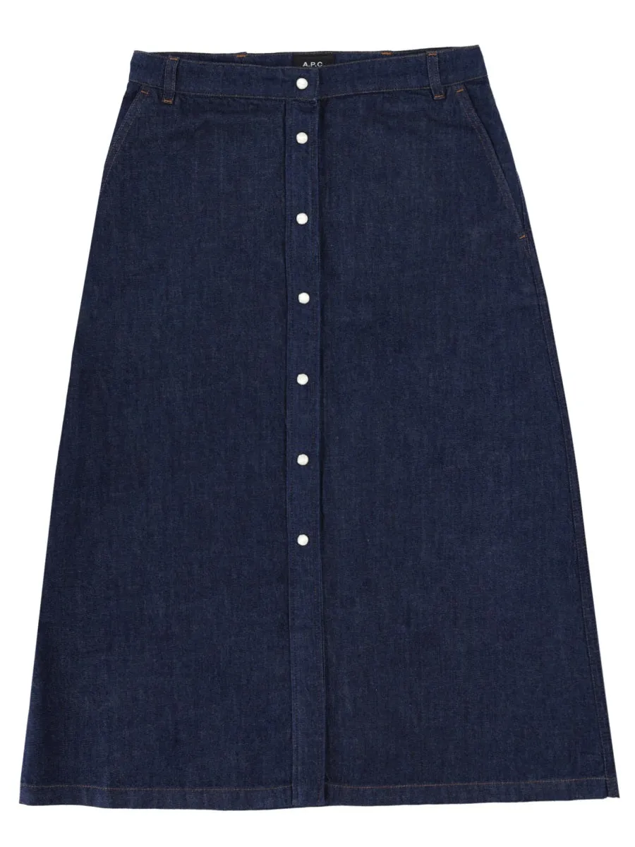 Denim Skirt with Buttons sold by Lord & Taylor