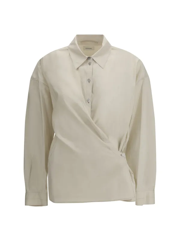 Shirt Cotton-Blend Light Cream made by Lemaire