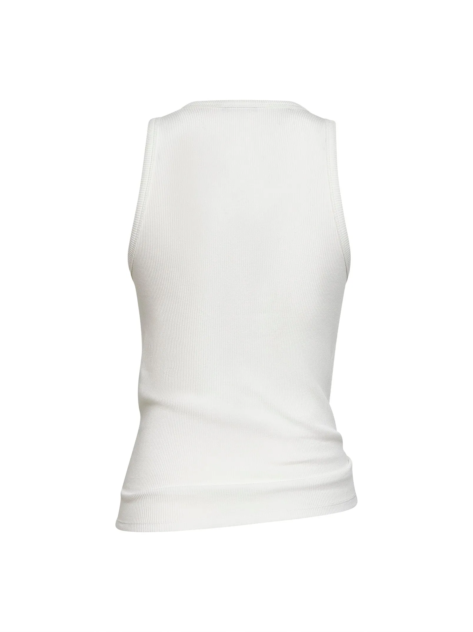 White Ribbed Stretch Cotton Tank Top sold by Lord & Taylor product image thumbnail 2