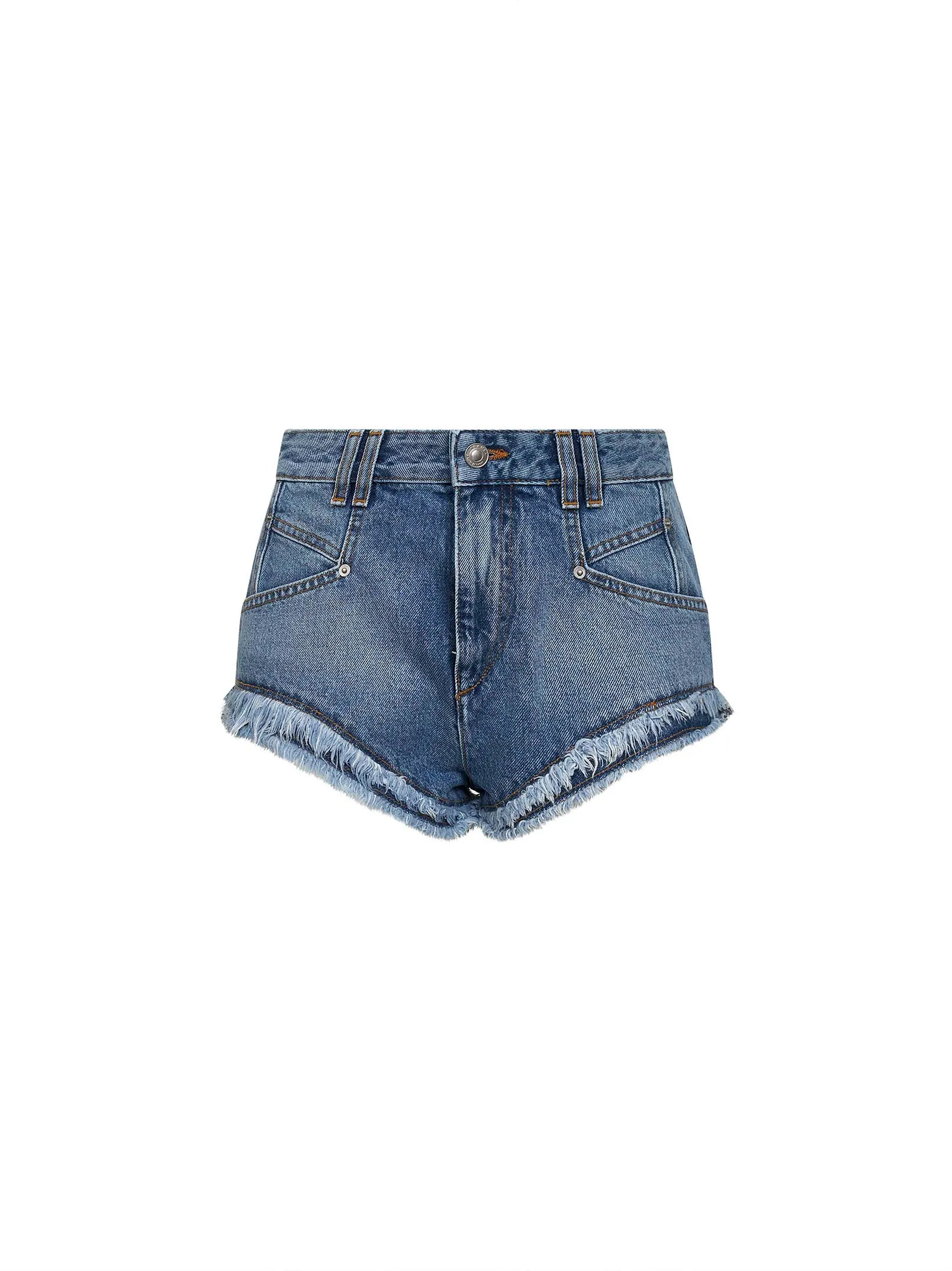 Light Blue Cotton Denim Mini Shorts sold by Lord & Taylor
