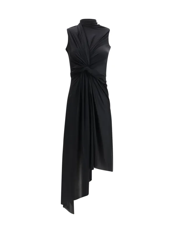 Dress Draped Midi Black made by Balenciaga