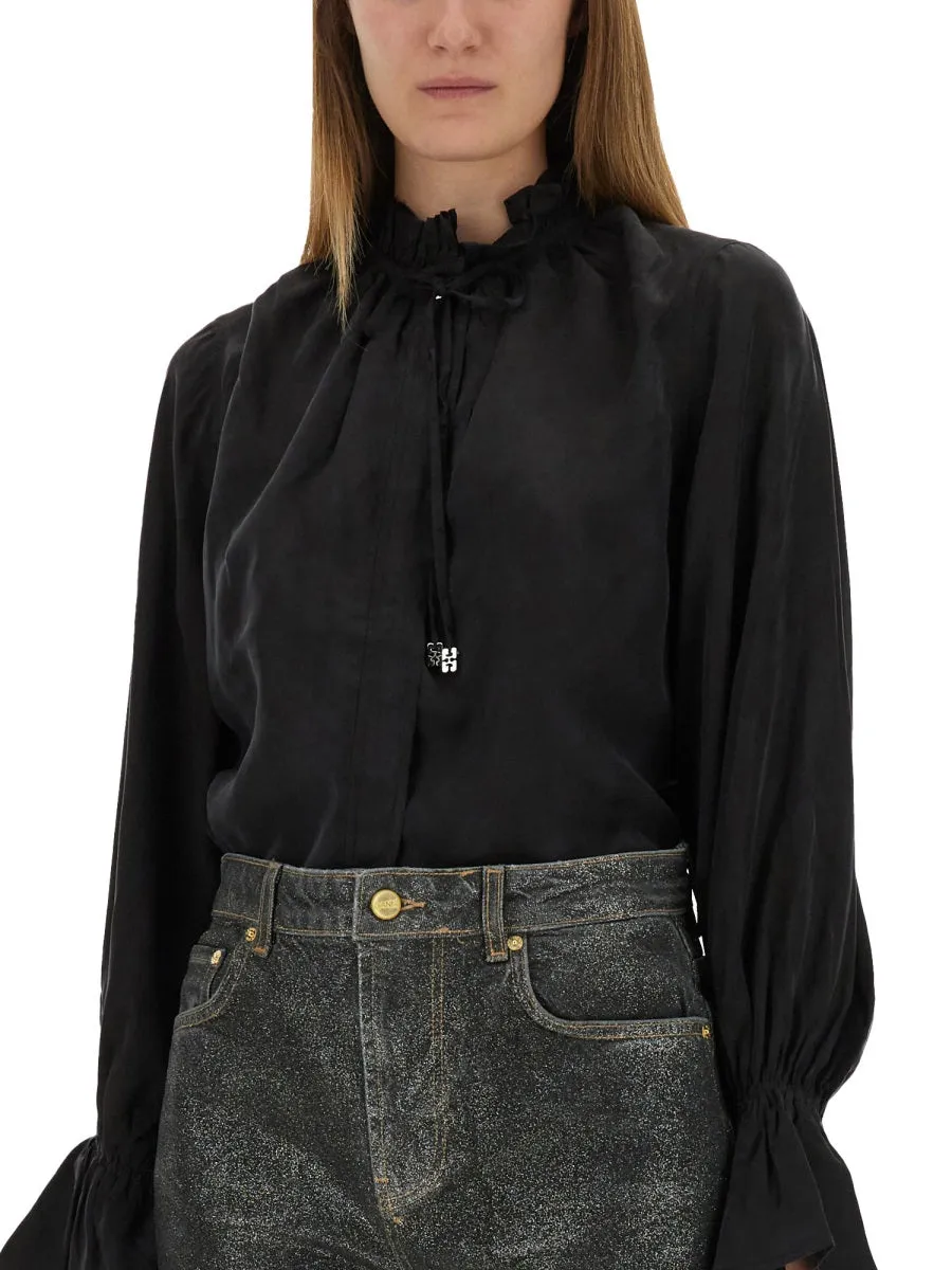 Fluid Cupro Shirt in Black sold by Lord & Taylor product image thumbnail 3