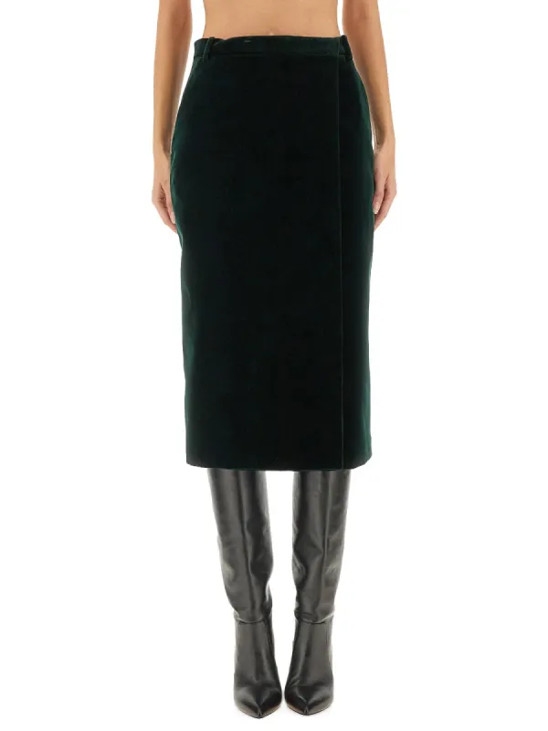 Velvet Crossover Midi Skirt made by Yves Saint Laurent