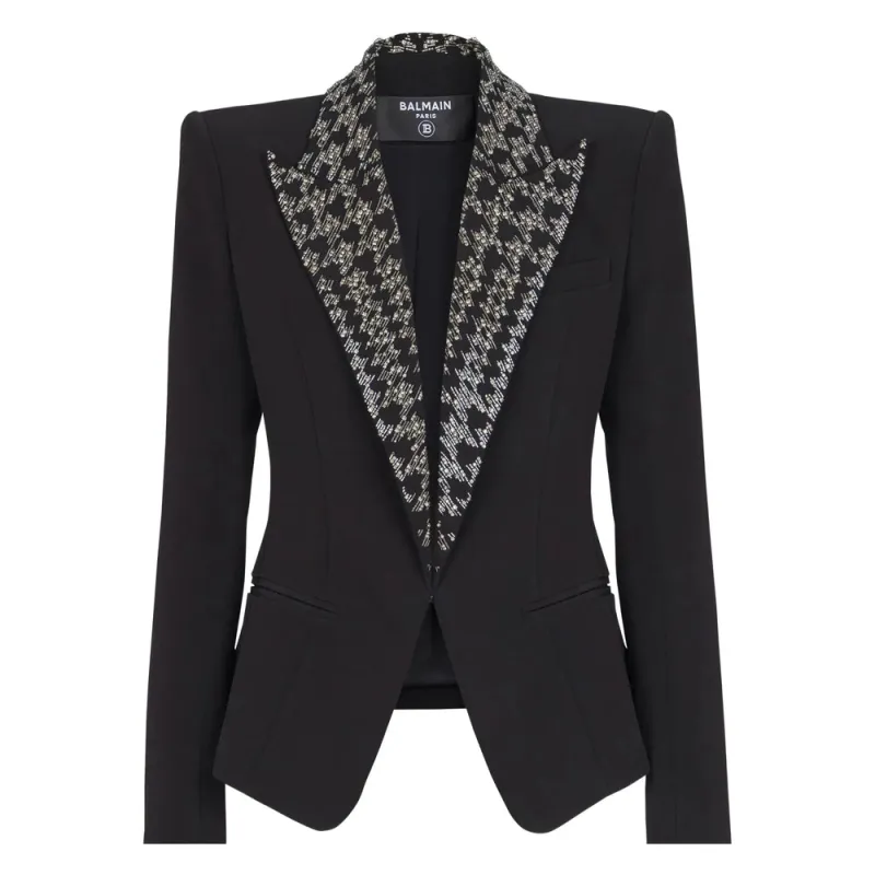 Leather Blazer Black made by Balmain