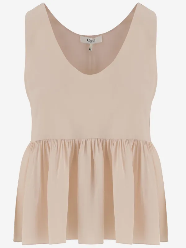 Silk Crepe Ruffled Top made by Chloe