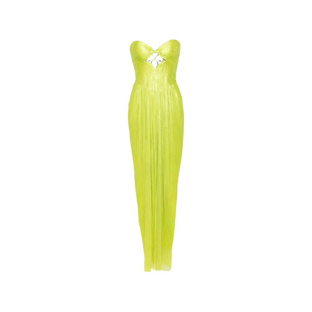 Lime Green Strapless Cut-Out Detail Dress sold by Lord & Taylor