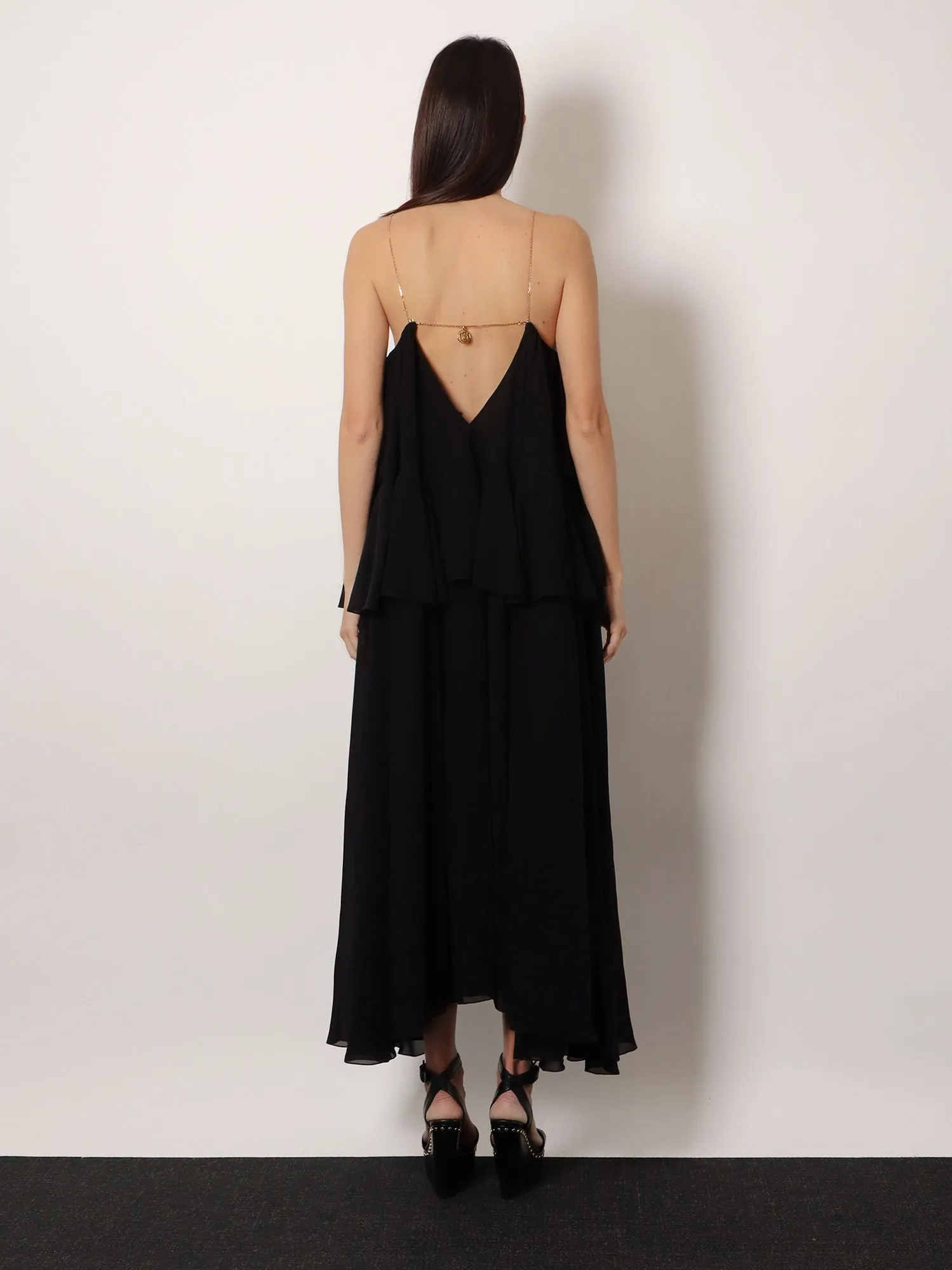 Flounced Silk Long Dress sold by Lord & Taylor product image thumbnail 3