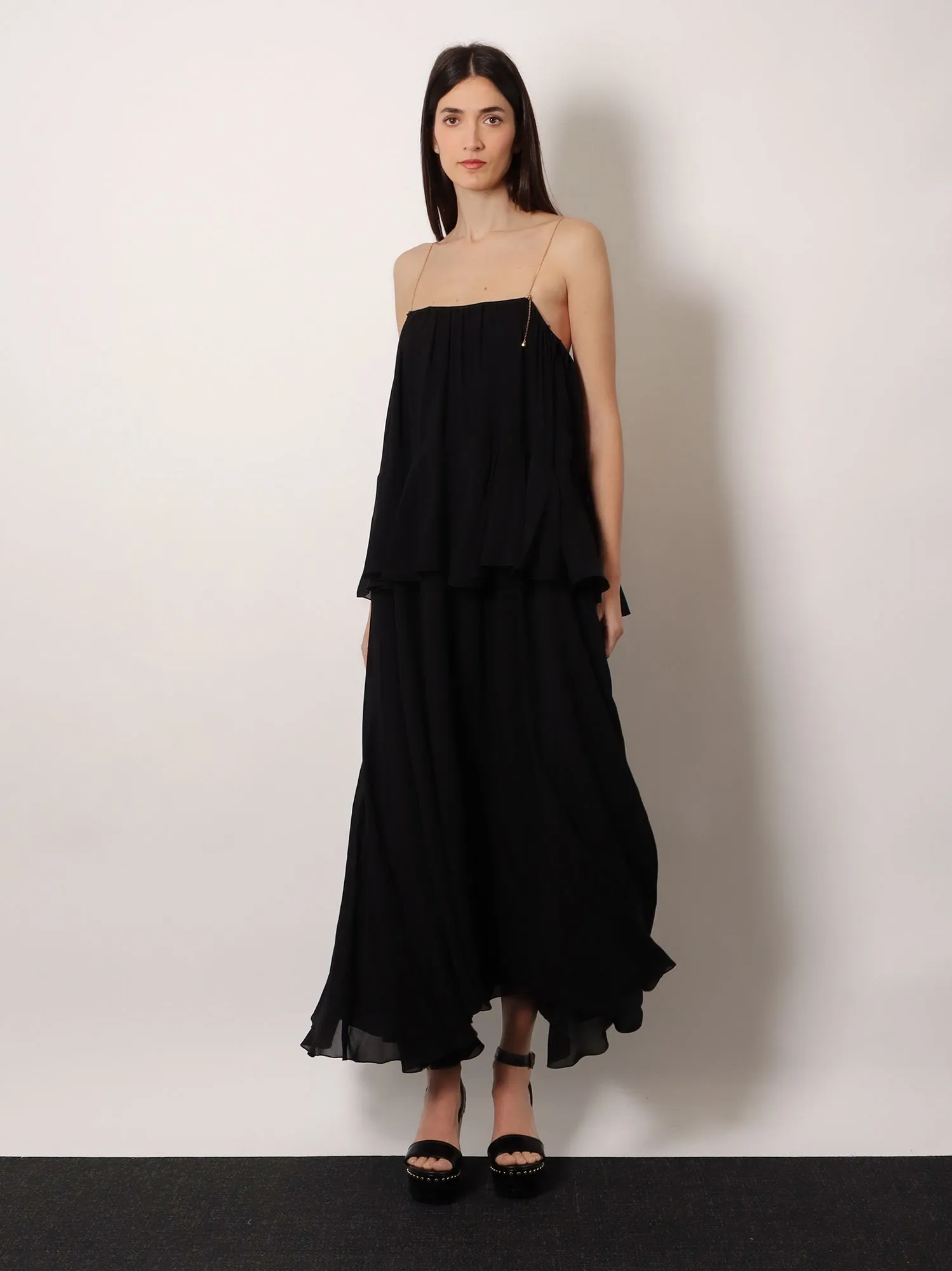 Flounced Silk Long Dress sold by Lord & Taylor product image thumbnail 2