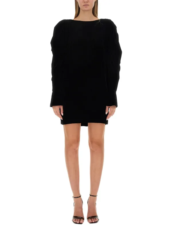 Black Mini Dress with Slim Fit made by Nina Ricci