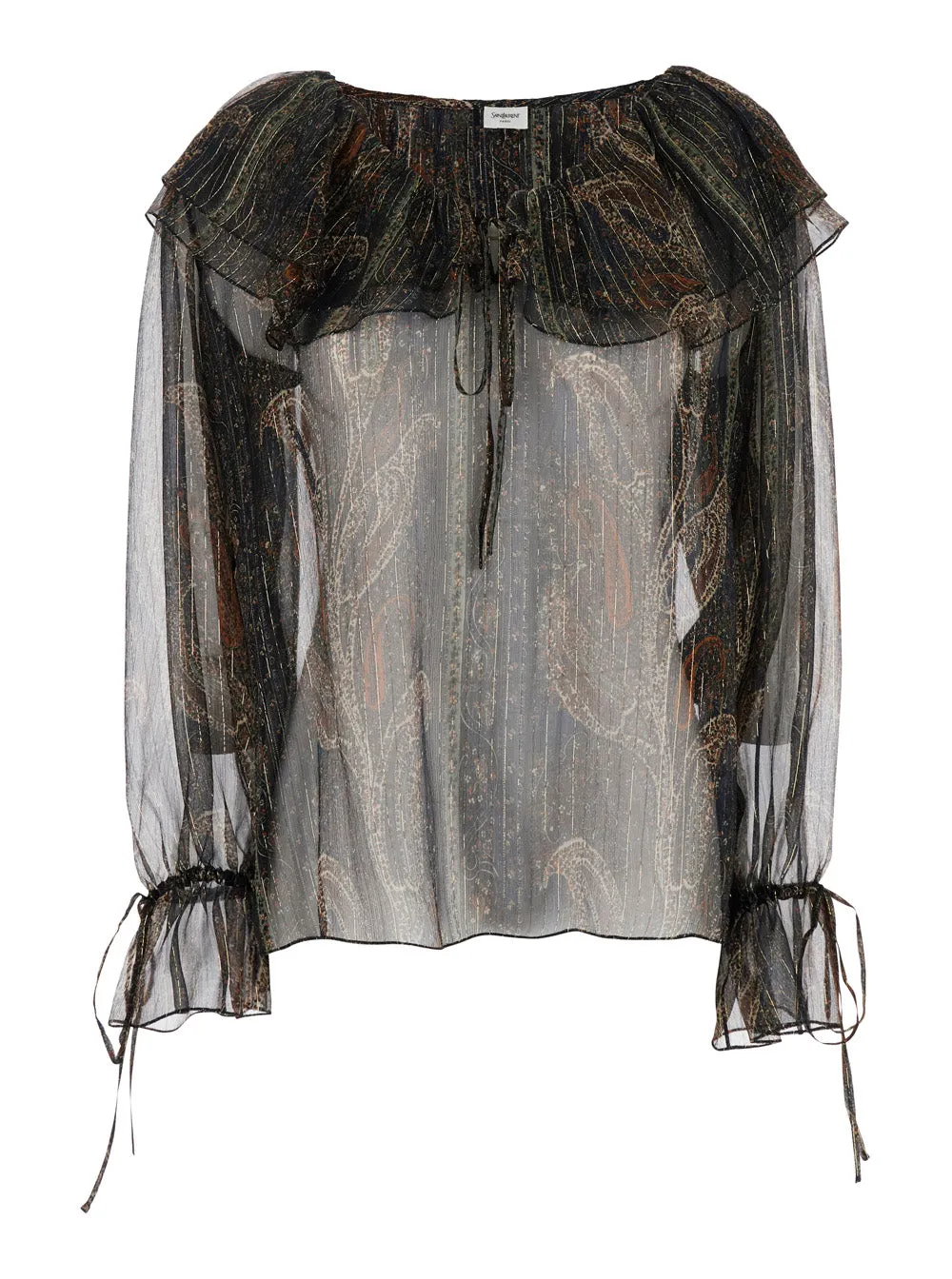 Multicolor Off-Shoulder Blouse with Poet Sleeves sold by Lord & Taylor