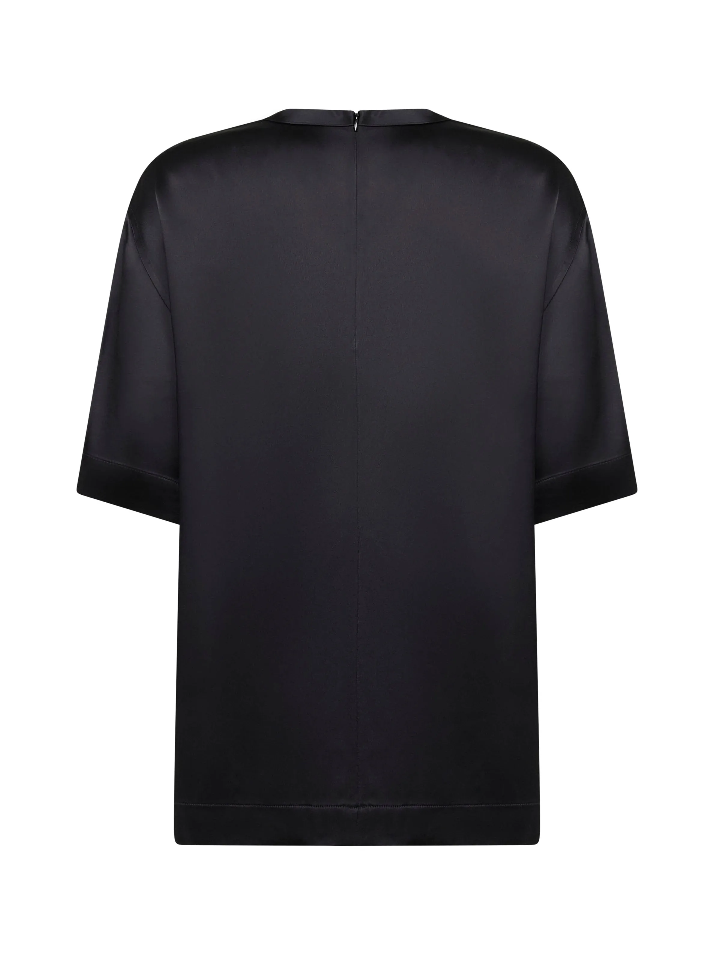 Black Viscose Satin Crewneck T-shirt sold by Lord & Taylor product image thumbnail 2
