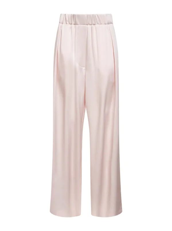 Pink Satin Wide-Leg Trousers made by Jil Sander