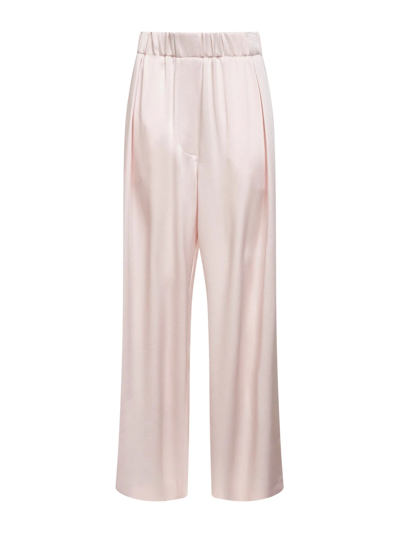 Pink Satin Wide-Leg Trousers sold by Lord & Taylor