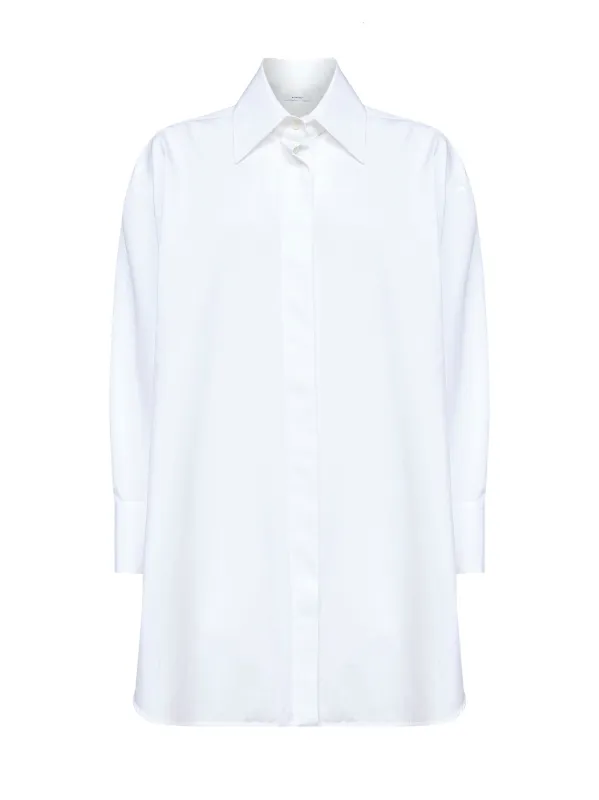 White Poplin Asymmetric Shirt made by Givenchy