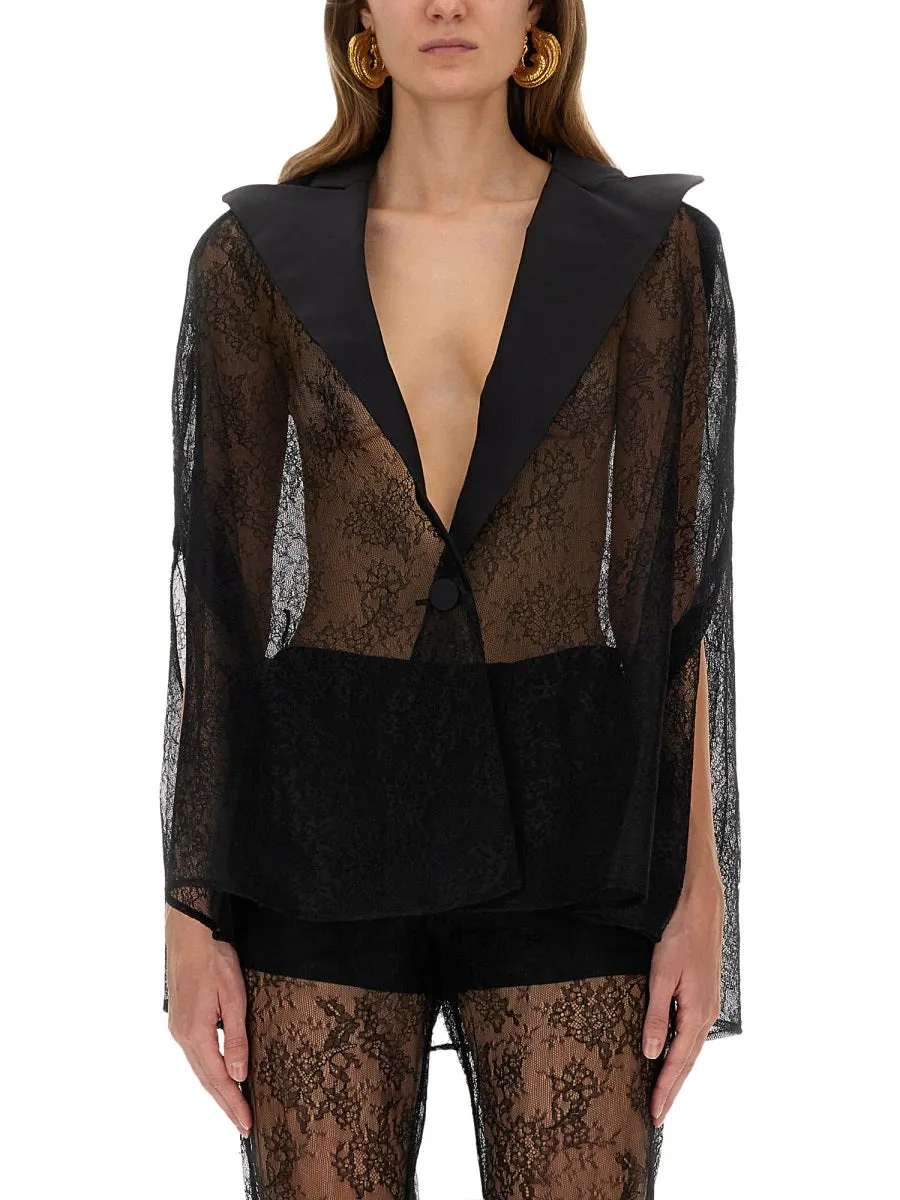 Blazer-Inspired Lace Cape sold by Lord & Taylor