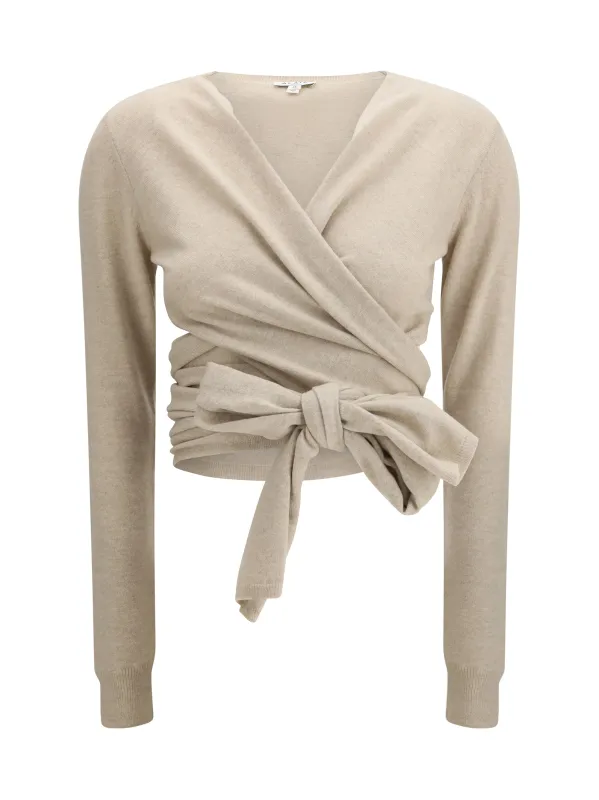 Wrap Top in Sable Cashmere made by Alaia