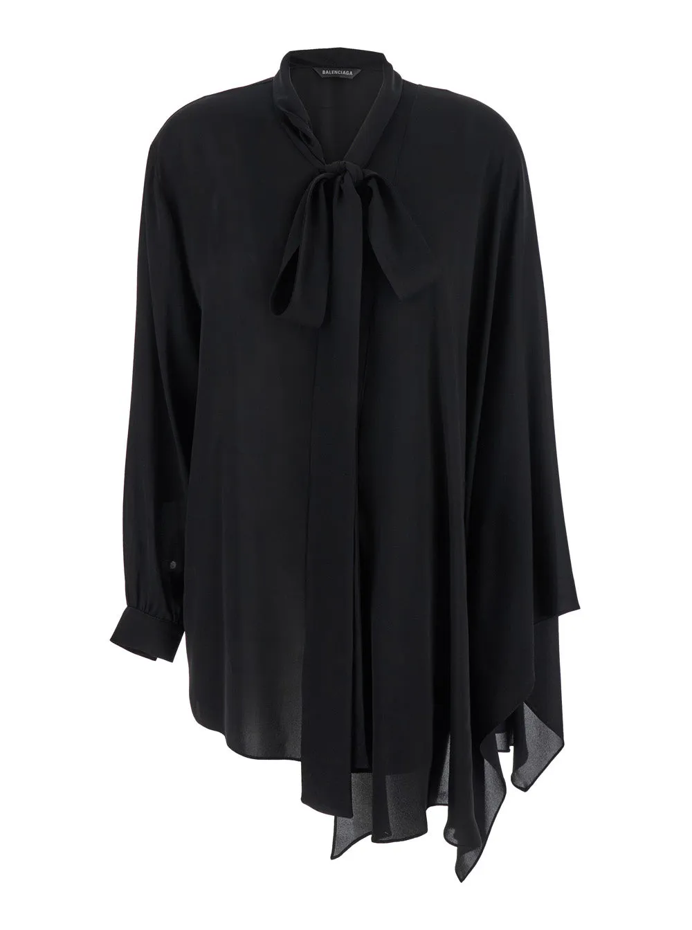 Black Silk Blouse with Pussybow Collar sold by Lord & Taylor