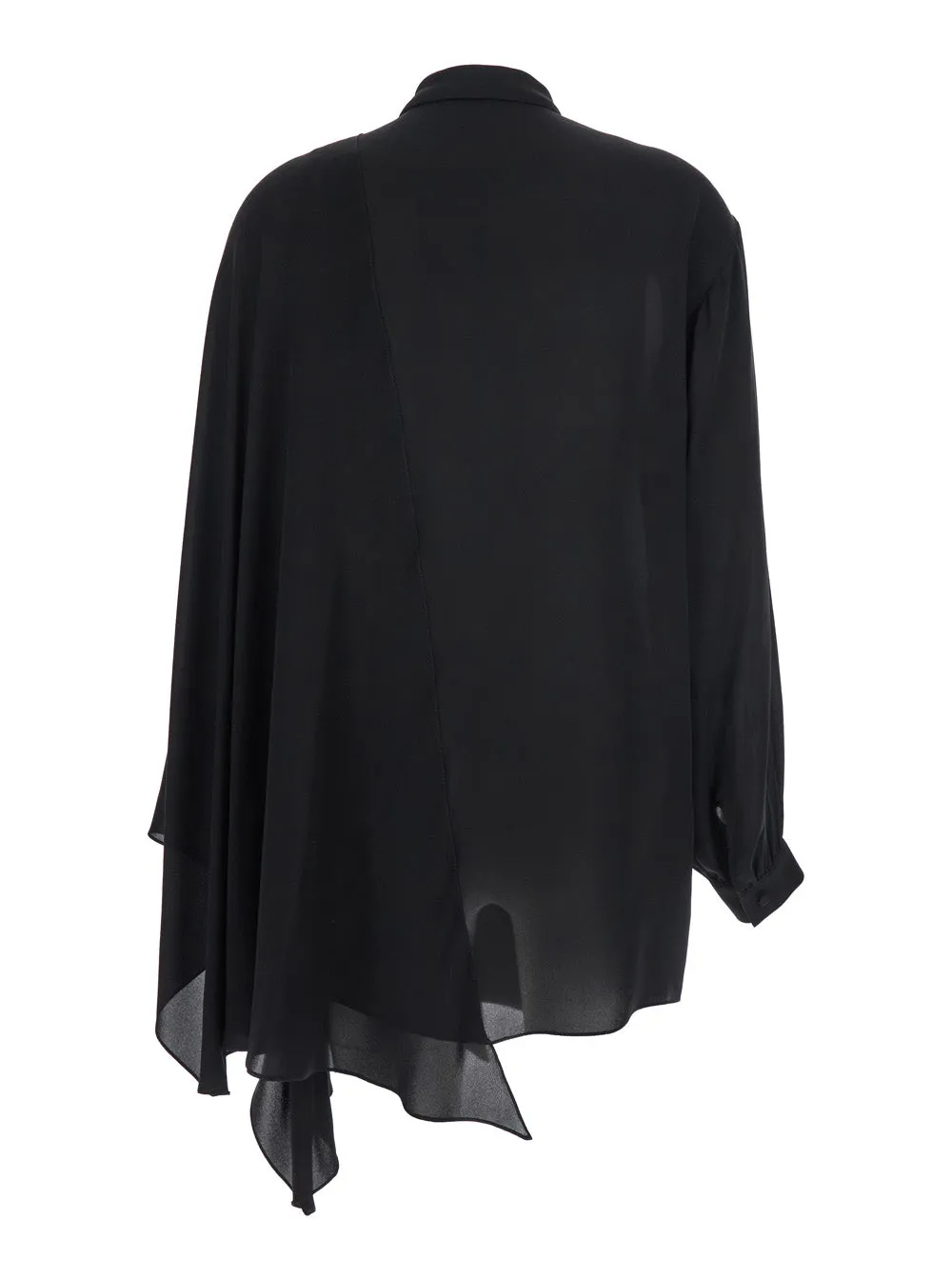 Black Silk Blouse with Pussybow Collar sold by Lord & Taylor product image thumbnail 2