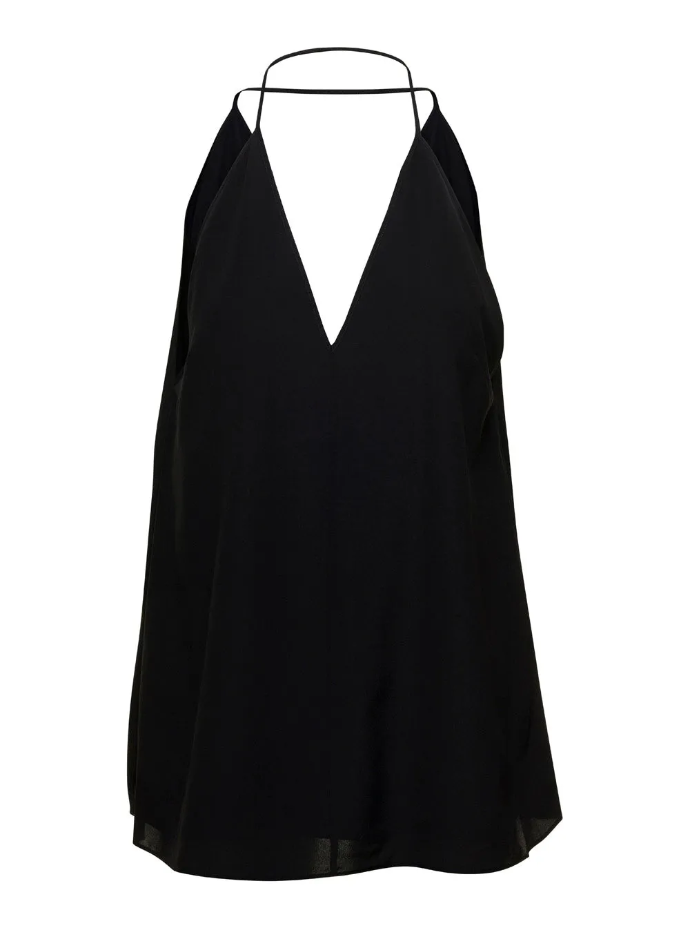 Black Silk Top with Double Halter Neck sold by Lord & Taylor