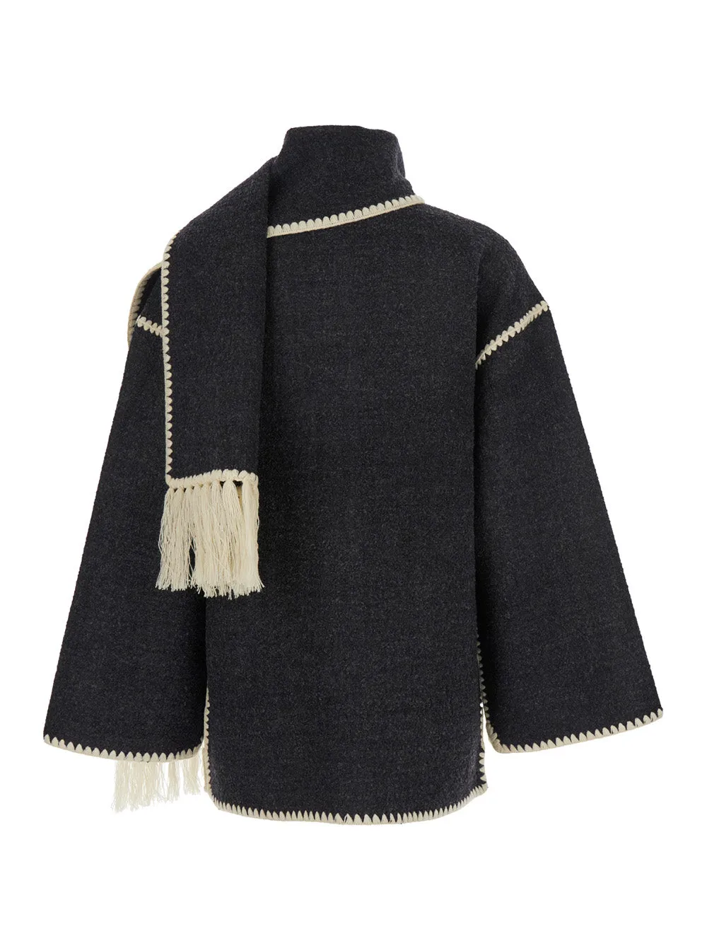 Jacket with Scarf Detail Grey Wool Blend sold by Lord & Taylor product image thumbnail 2