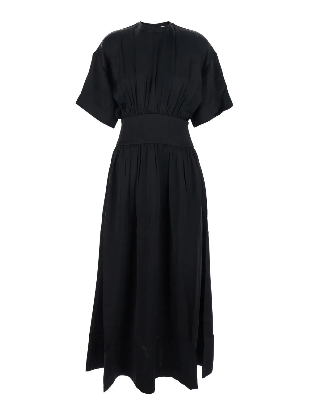 Long Dress Crew Neck Black Viscose sold by Lord & Taylor