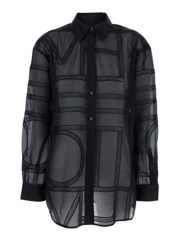 Black Shirt with Classic Collar made by Toteme