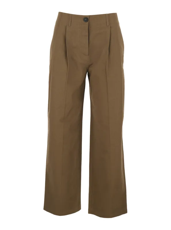 Trousers Relaxed Twill Brown made by Toteme