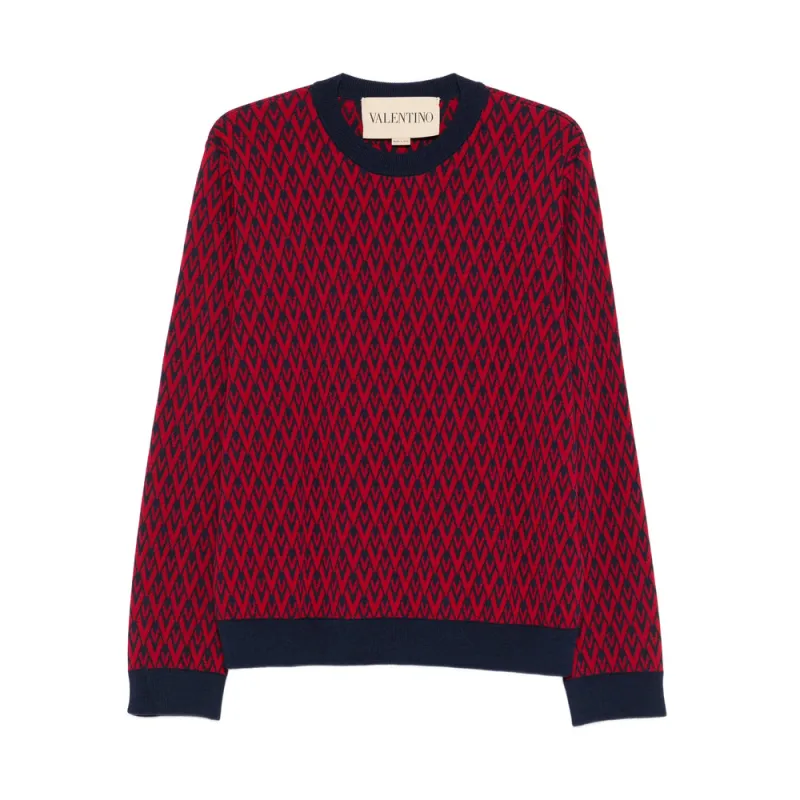 Sweater Geometric Pattern Red made by Valentino