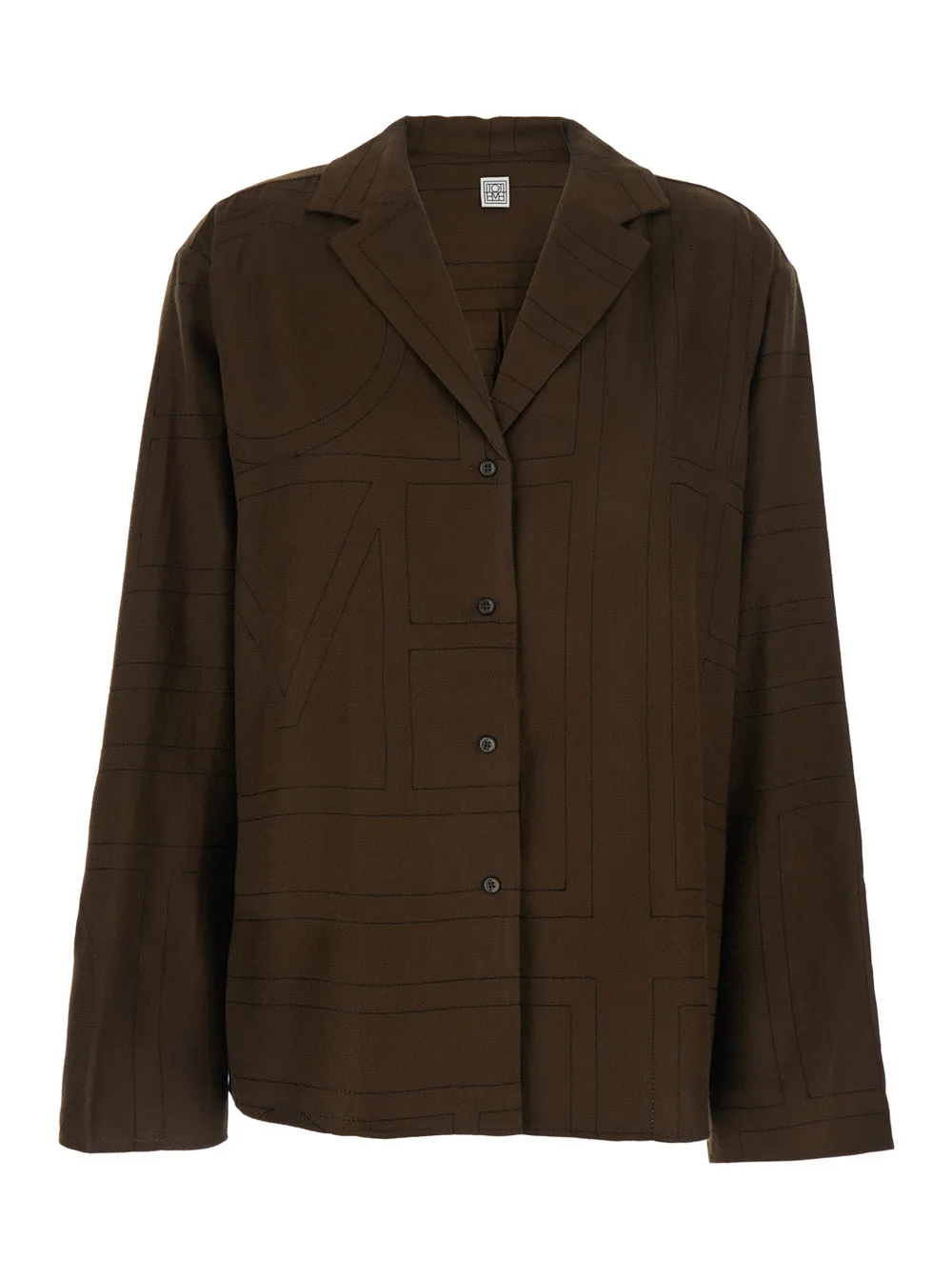 Shirt Notched Revers Brown Modal sold by Lord & Taylor