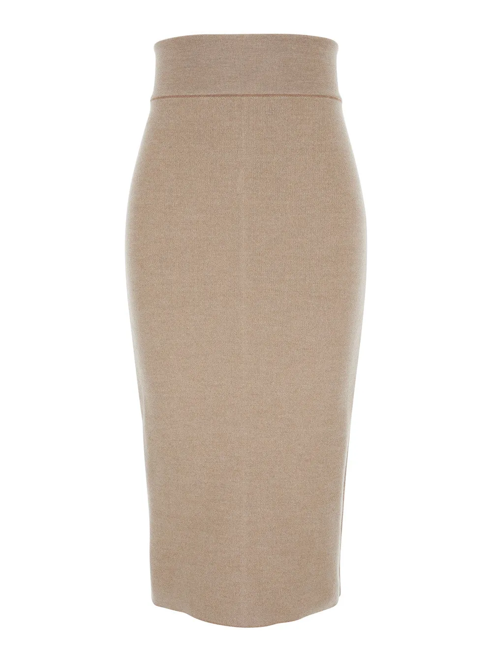 Beige Pencil Design Wool Skirt sold by Lord & Taylor