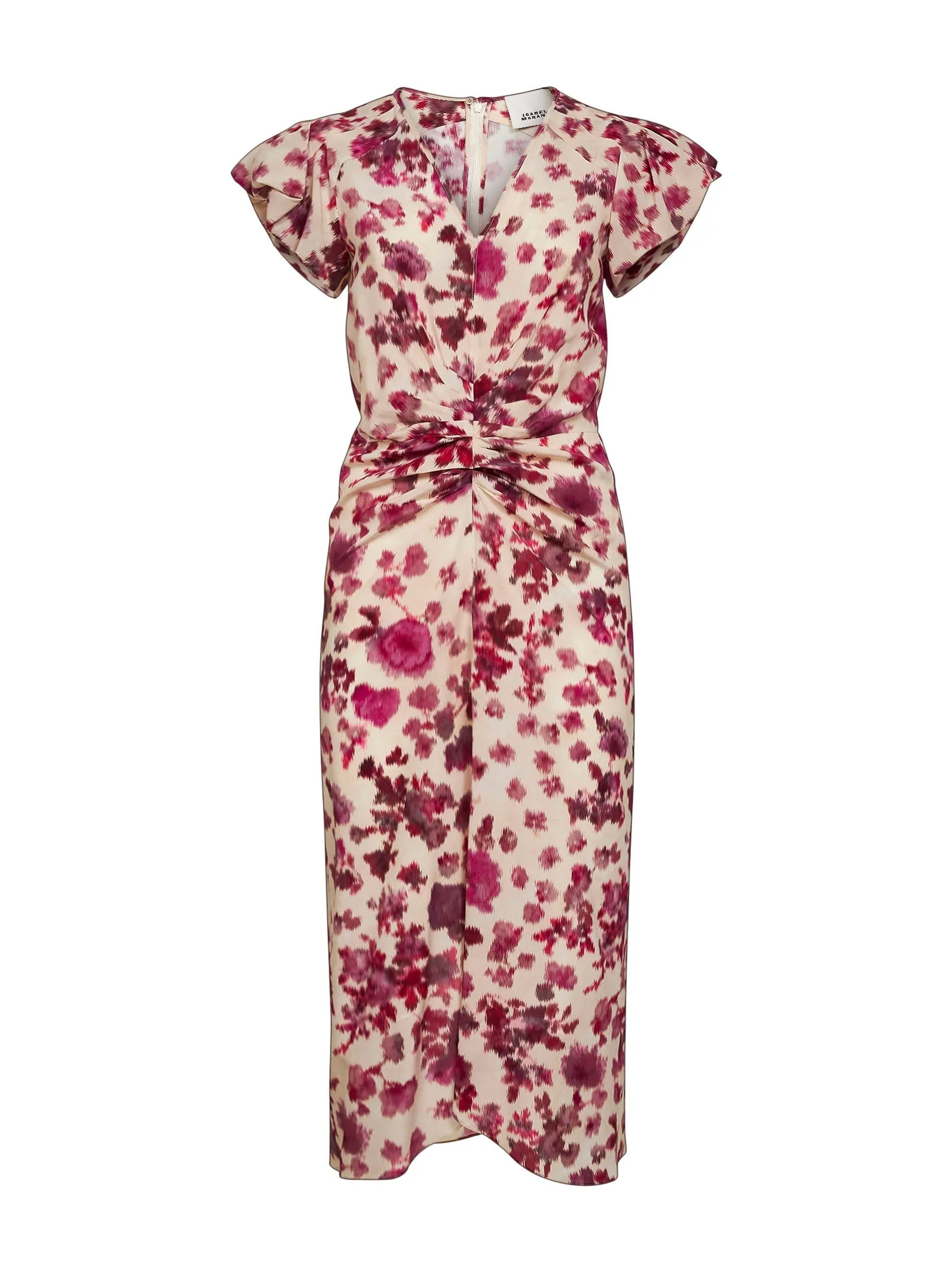 Pink Printed Stretch Silk Midi Dress sold by Lord & Taylor
