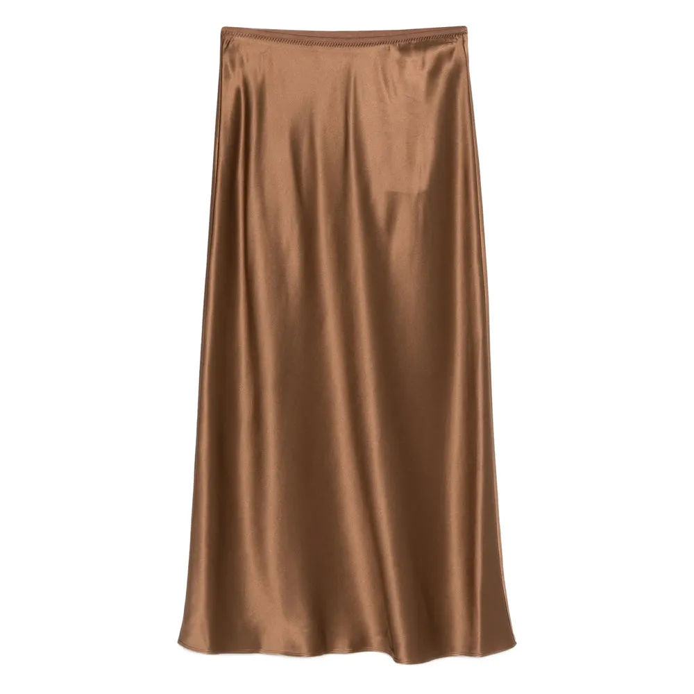 Cinnamon Brown Skirt with Elasticated Waistband sold by Lord & Taylor