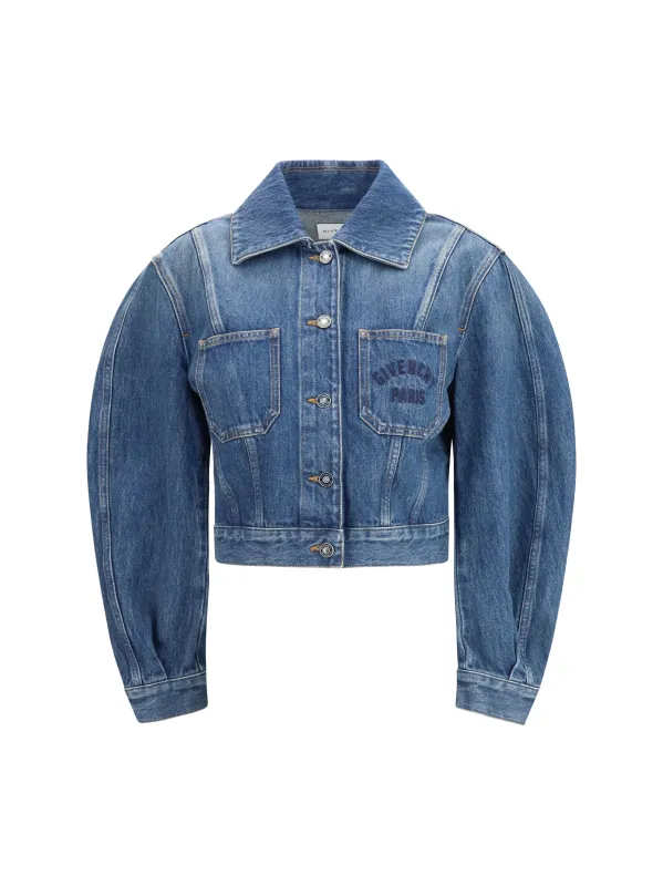 Denim Crop Jacket Medium Blue made by Givenchy