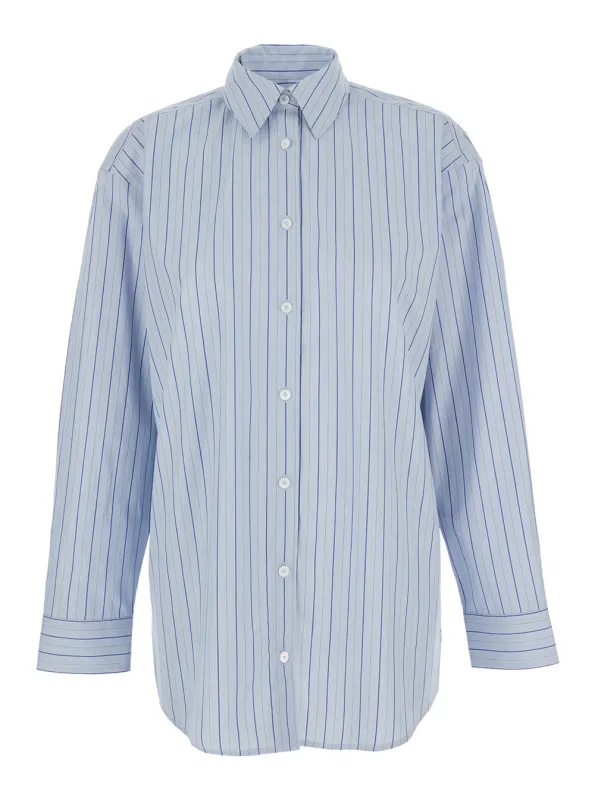 Classic Collar Shirt Light Blue Cotton made by Toteme