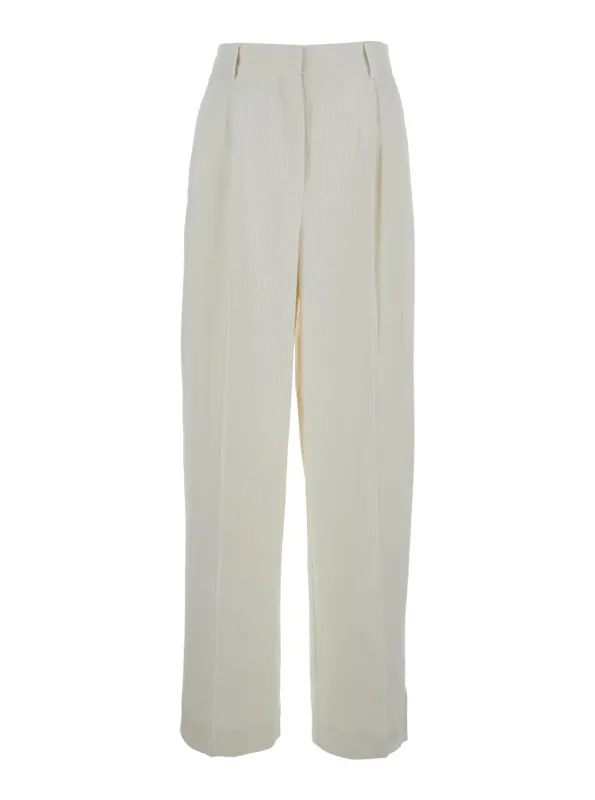 High-Waist Cotton Blend Pants made by Toteme