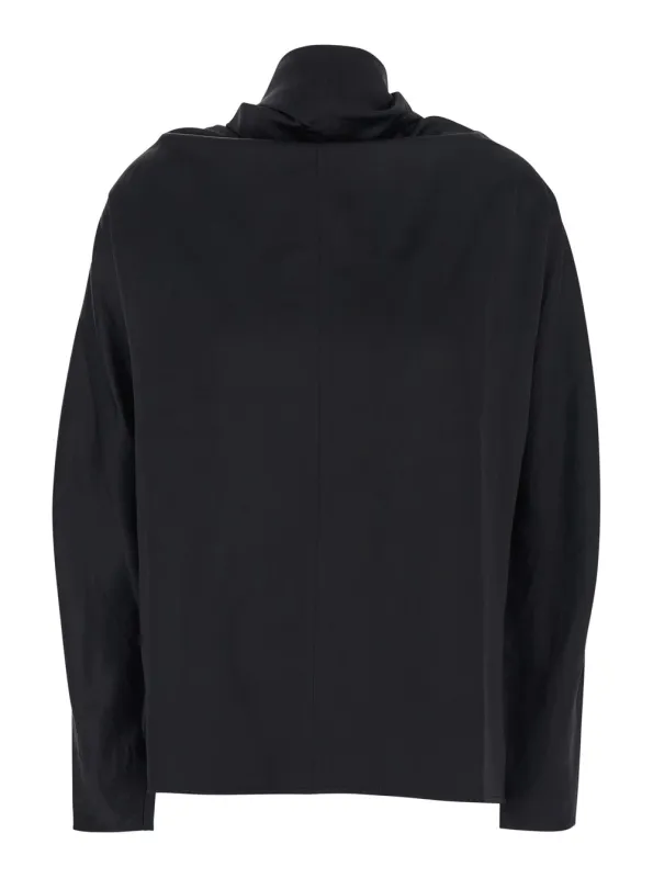 Blouse Cowl Neck, Black Viscose made by Toteme