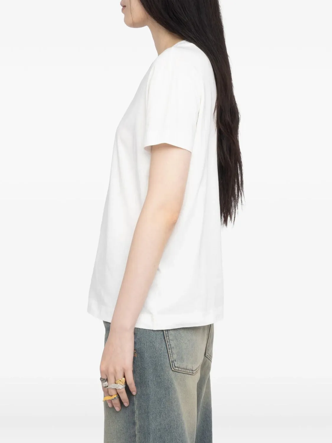 MC SUZAN WHITE T-SHIRT WITH GLITTER LOGO DETAILS sold by Lord & Taylor product image thumbnail 4