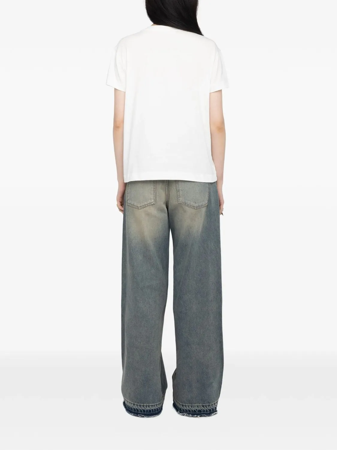 MC SUZAN WHITE T-SHIRT WITH GLITTER LOGO DETAILS sold by Lord & Taylor product image thumbnail 5